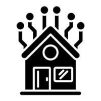 Home Network Glyph Icon vector