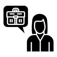 Applicant Female Glyph Icon vector