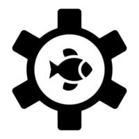 Fishing Gear Glyph Icon vector