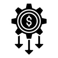 Low Startup Cost Glyph Icon vector