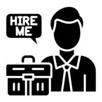 Job Seeker Male Glyph Icon vector