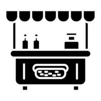 Hot Dog Stall Glyph Icon vector