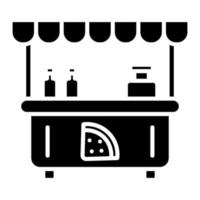 Pizza Stall Glyph Icon vector