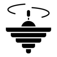 Top Spin Glyph Icon vector