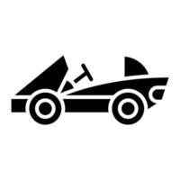 Go Kart Glyph Icon vector