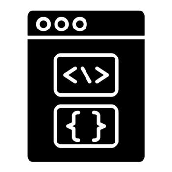 Programming Language Glyph Icon vector