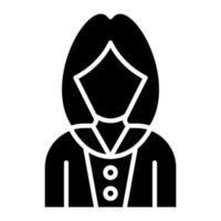 icono de glifo femenino de empleado vector