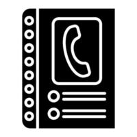 Phone Book Glyph Icon vector