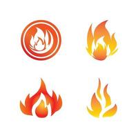 Fire logo design illustration and fire symbol vector