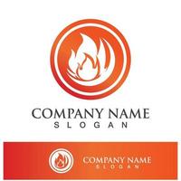 Fire logo design illustration and fire symbol vector