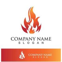 Fire logo design illustration and fire symbol vector