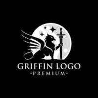 Vintage Griffin, Griffon Logo Design vector