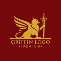 Vintage Griffin, Griffon Logo Design vector