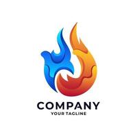 Fire shield, icon Oil, gas and energy logo vector