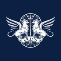 Vintage Griffin, Griffon Logo Design vector