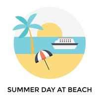 Trendy Beach vacation vector