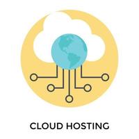 Trendy Cloud Hosting vector