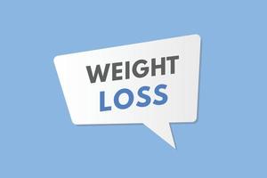 botón de pérdida de peso. pérdida de peso signo icono etiqueta web botones vector