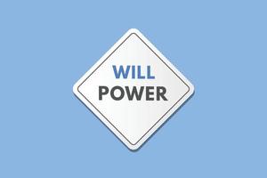 will power Button. will power Sign Icon Label Sticker Web Buttons vector