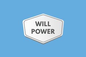 will power Button. will power Sign Icon Label Sticker Web Buttons vector