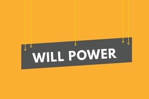 will power Button. will power Sign Icon Label Sticker Web Buttons vector