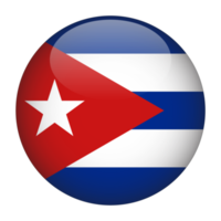 bandeira cuba 3d arredondada com fundo transparente png