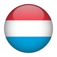 luxemburg 3d avrundad flagga med transparent bakgrund png