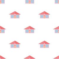 Pink cottage with large windows pattern seamless vector