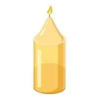 Decorative candle icon, cartoon style vector