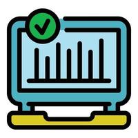 Done graph icon color outline vector