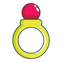 Princess ring icon, cartoon style vector