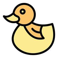 Duck toy icon color outline vector