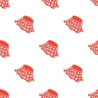 Red skirt with white squares pattern seamless vector