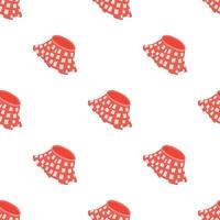 Red skirt with white squares pattern seamless vector