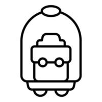 vector de contorno de icono de diseño de carro de equipaje. equipaje maleta