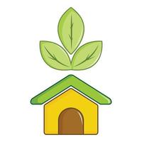 ECO house icon, cartoon style vector