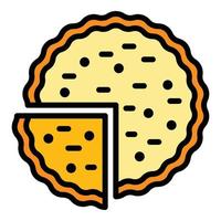 Cutted apple pie icon color outline vector