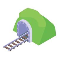 Rail mine icon isometric vector. Truck industry vector