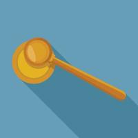 Top view judge gavel icon, flat style vector