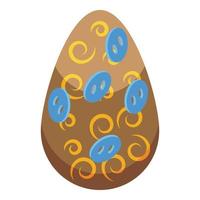 Swirl chocolate egg icon isometric vector. Easter milk egg vector