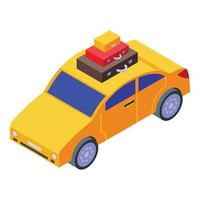 Family car travel icon isometric vector. Road trip vector