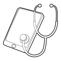 Gadget in diagnostic process icon, outline style vector