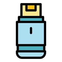 Usb flash icon color outline vector