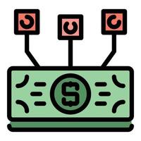 Digital money icon color outline vector
