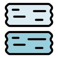 Two pieces of adhesive tape icon color outline vector