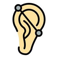 Line ear piercing icon color outline vector