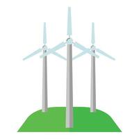 Windmill icon, flat style vector