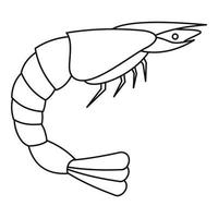 Shrimp icon, outline style vector