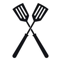 Two metal spatulas icon, simple style vector