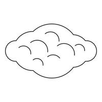 Curly cloud icon, outline style vector